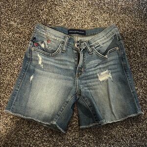 Rock & Republic Women's Blue Jean Shorts with Distressed Details